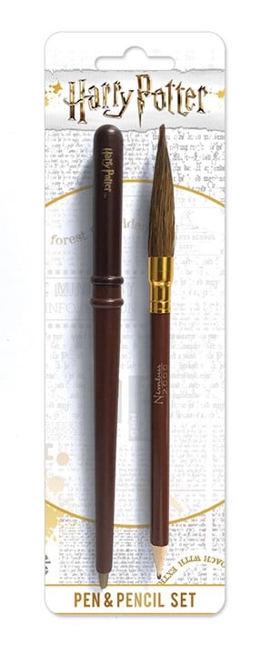 Harry Potter pen- en potloodset – toverstaf en bezem – leveranciersfoto 2